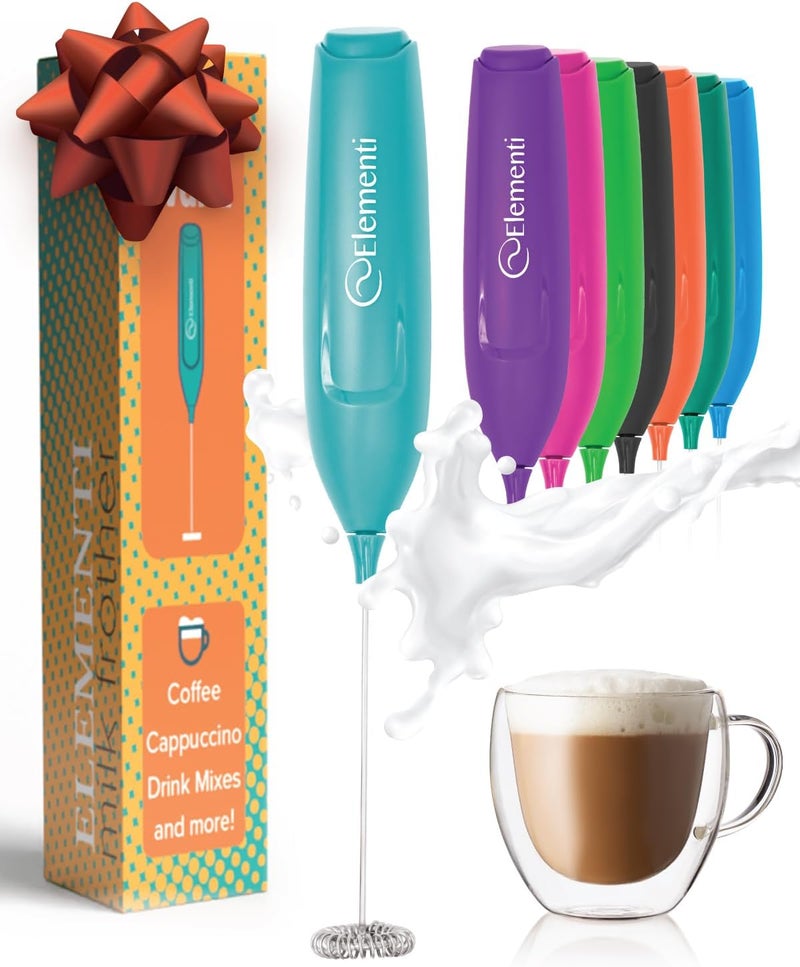 Elementi Powerful Frother Wand – Lightweight Milk Frother & Drink Mixer Handheld, Matcha Whisk for Dreamy Lattes, Powerful Coffee Mixer Wand & Blender Stirrer - Make Creamy Cappuccinos at Home (Teal) - Image 1